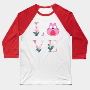 LOVE PINK CAT Baseball T-Shirt